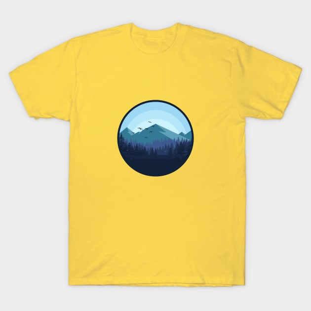 Snowy Mountain - Landscape T-Shirt by Lionti_design